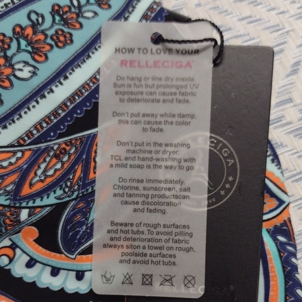 NEW RELLECIGA Paisley One Piece Swimsuit - Multicolor Vacation Beach - Picture 5 of 14